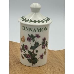 Portmeirion Botanic Garden Cinnamon Spice Jar Canister w Lid 4.5” Floral